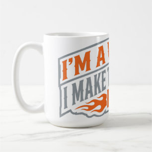 Taza de café con humor de soldador chispas vuelan