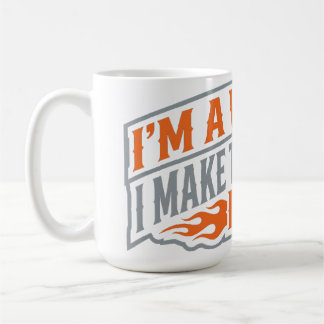 Taza de café con humor de soldador chispas vuelan