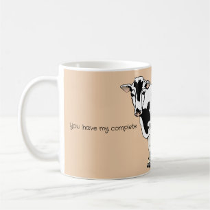 Taza de café con humor de vaca divertida