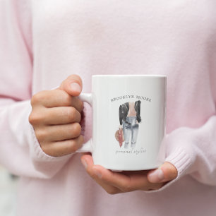 Taza de café con ilustración de moda en acuarela