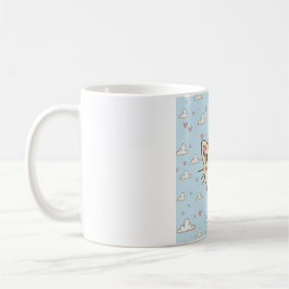 Taza de café con ilustración de princesa gato kawa