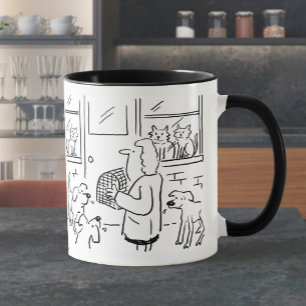 Taza de café con ilustración veterinaria