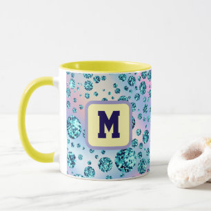 Taza de café con inicial personalizada Letra mono 