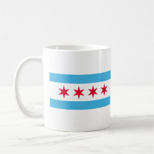Taza de café con la bandera de la ciudad de Chicag