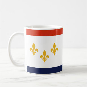 Taza de café con la bandera de Nueva Orleans, Luis