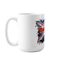 Taza de café con la bandera del Reino Unido