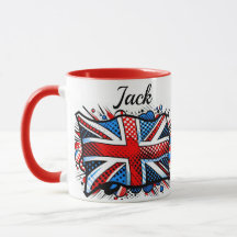 Taza de café con la bandera del Reino Unido