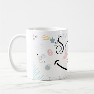 Taza de café con labios sonrientes