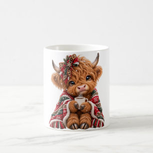 Taza de café con lazo coquette de leopardo y vaca