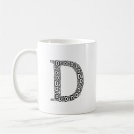 Taza de café con letra D regalo personalizado