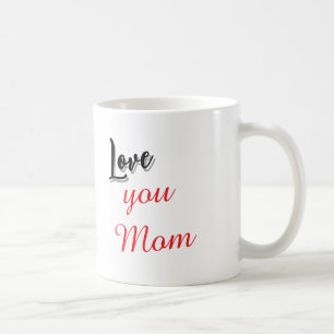 Taza de Café con Letra Elegante Roja y Gris "Te Am