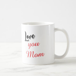 Taza de Café con Letra Elegante Roja y Gris "Te Am