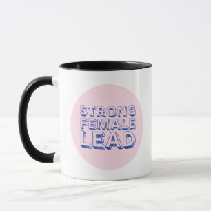 Taza de café con letras 3D "Líder femenina fuerte"