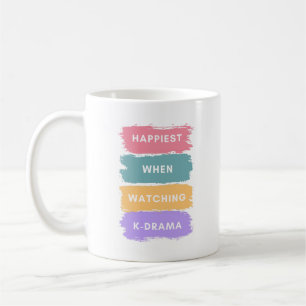 Taza de café con letras para amantes de dramas cor
