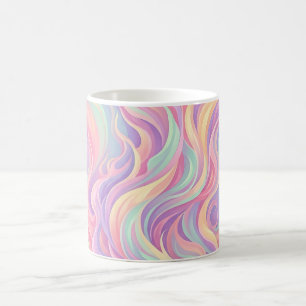 Taza de café con llama abstracta danza fuego paste