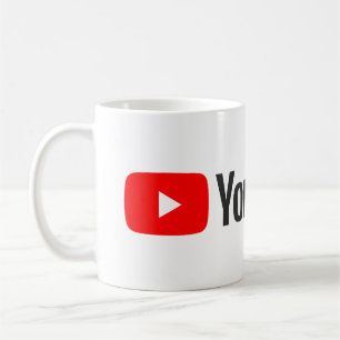 Taza de café con logotipo clásico de YouTube
