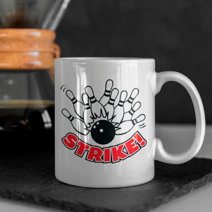 Taza de café con logotipo de bolos de 10 pines - S