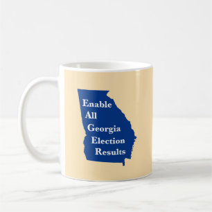Taza de café con los resultados de todas las elecc