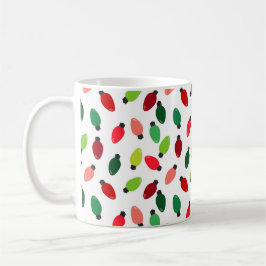 Taza de café con luces de árbol de Navidad impresa