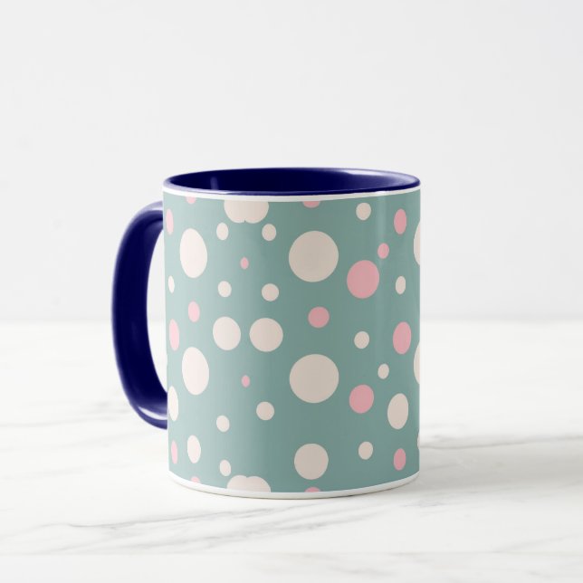 Taza De Café Con Lunares Azules Lindos (Anverso izquierdo)