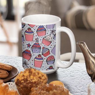 Taza de café con magdalenas dibujadas a mano del 4