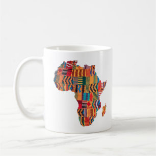 Taza de café con mapa de África