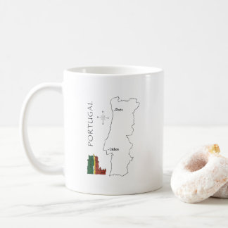 Taza de café con mapa de Portugal - Diseño de viaj
