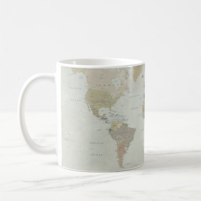 Taza de café con mapa del mundo (Izquierda)