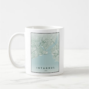 Taza de café con mapa minimalista de la ciudad de 