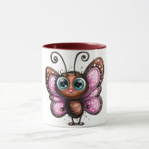 Taza de café con mariposa adorable