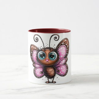 Taza de café con mariposa adorable