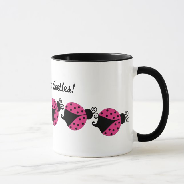 Taza de café con mariquita rosa y negra (Derecha)