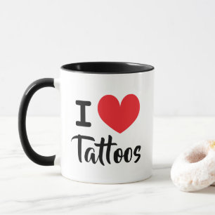 Taza de café con 'Me encanta los tatuajes' para am