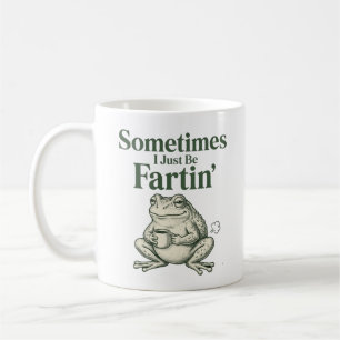 Taza de café con meme de rana divertida