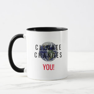 Taza de café con mensaje de concienciación sobre e