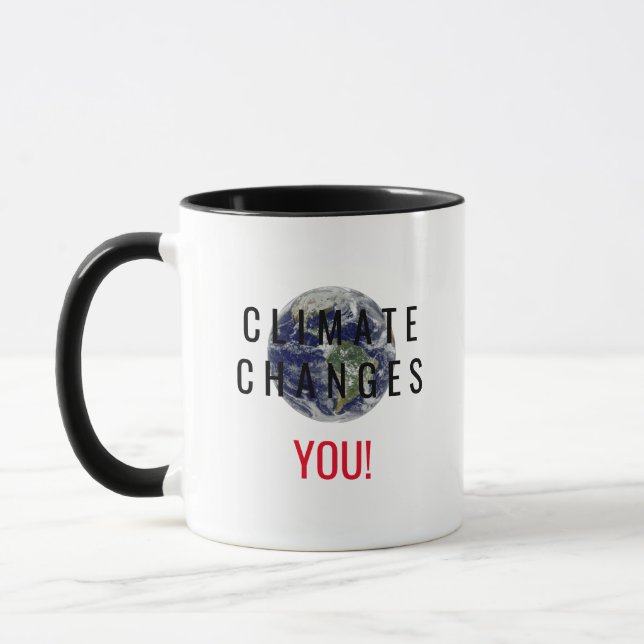 Taza de café con mensaje de concienciación sobre e (Izquierda)