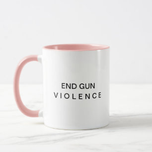 Taza de café con mensaje de fin a la violencia con