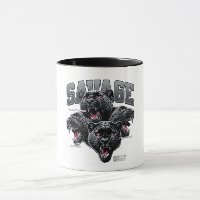 Taza de café con Mentalidad Alfa de Gorila Salvaje (Centro)