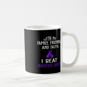 Taza De Café Con mi familia y mi fe vengo al CÁNCER PANCREÁTICO