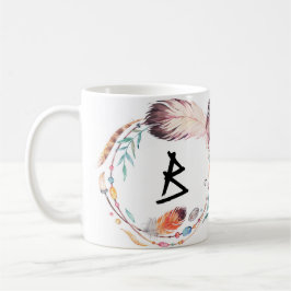 Taza De Café Con Monograma Boho Personalizable