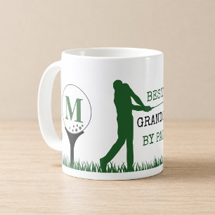 Taza de café con monograma Golf ABUELO EL MEJOR PO