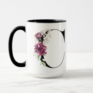 Taza de café con monograma Letra C