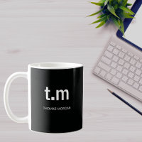 Taza de café con monograma minimalista elegante en