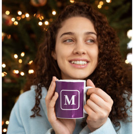 Taza de café con monograma - Morado de moda
