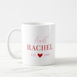 Taza de café con monograma personalizado para tía