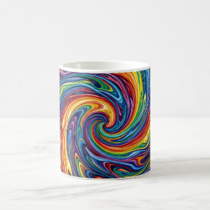 Taza de café con nebulosa de galaxia abstracta en 