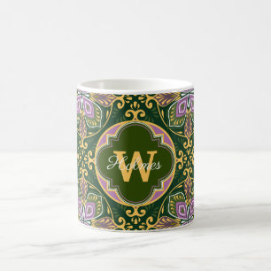 Taza De Café Con nombre Oliva y Azulejos de lavanda