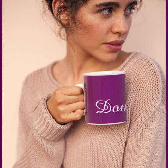 Taza de café con nombre personalizable - Morado de (Subido por el creador)
