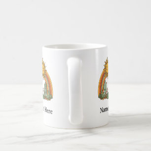Taza de café con nombre personalizado de cactus ar