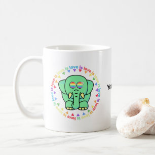 Taza de café con nombre personalizado de elefante 